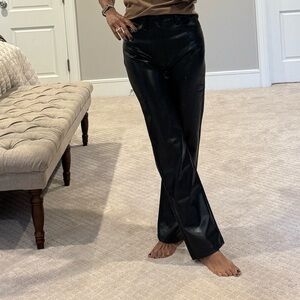 Faux Leather Hi Rise Abercrombie Black Straight Leg Pants NWOT never worn
